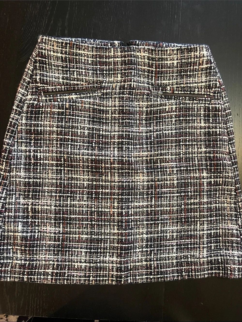 LOFT Black and White Tweed Mini Skirt 0P